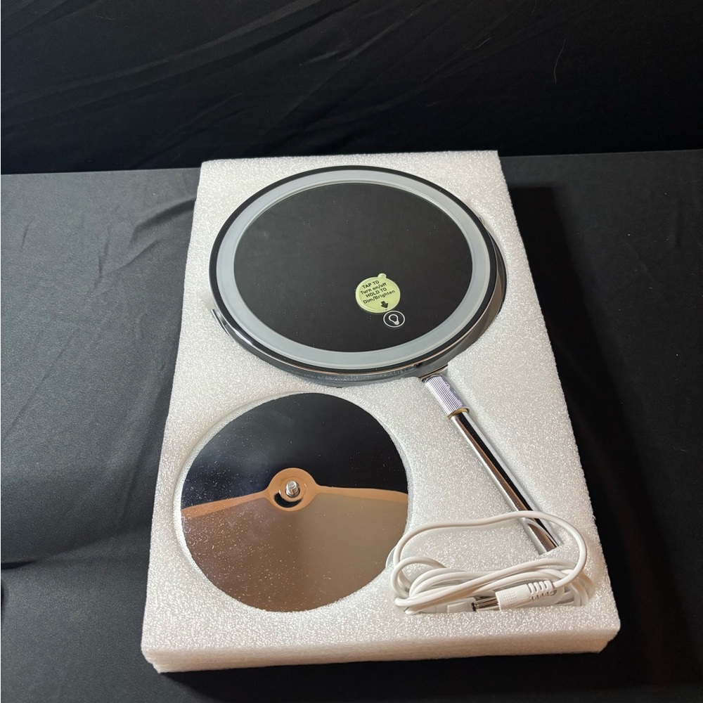 Rechargeable 8'' Lighted 1X/10X Magnifying Table Top Makeup Mirror Chrome Finish